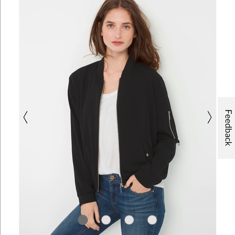 White House Black Market Lightweight Bomber Jacket. Size Small. Black